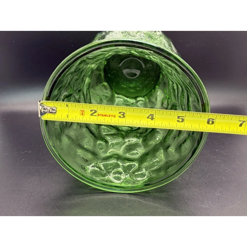 1 Vintage X Large EO‎ BRODY CO Hoosier Emerald Green Glass Vases Crinkle Design
